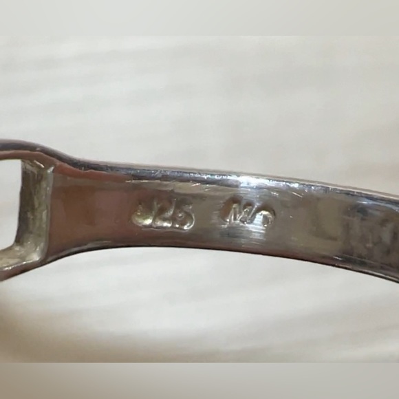 Designer Signed Sterling Silver Chained Horse Bit Heart Ring, Size 7, 3.4g - Picture 9 of 12